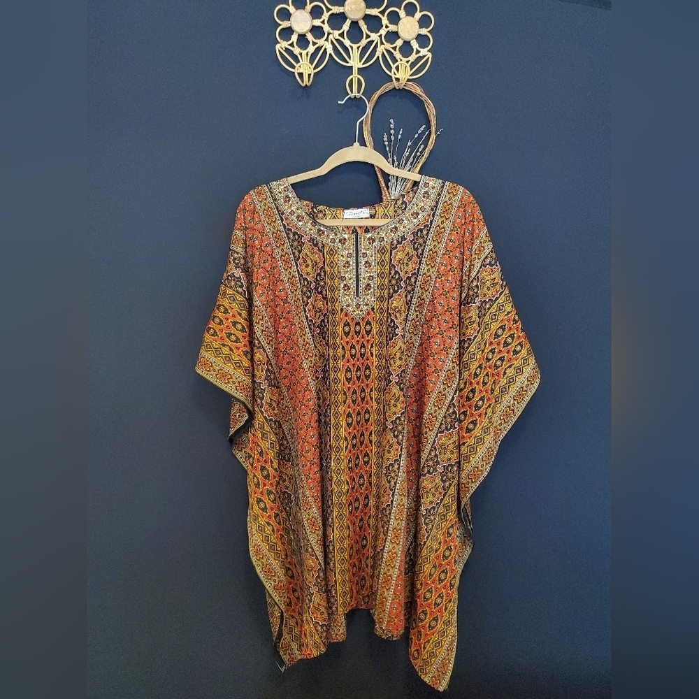 Vintage Sante Orange Kaftan - Picture 13 of 14